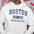 Boston Massachusetts Ma Vintage Sports Navy Hoodie Unique Gifts