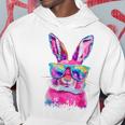 Bunny Face With Tie Dye Glasses Happy Easter Day Boy Kid Hoodie Unique Gifts