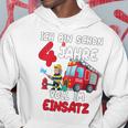 Children's Birthday Ich Bin Schon 4 Jahre Voll Im Einatz Fire Brigade Hoodie Lustige Geschenke