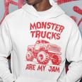 Distressed Monster Trucks Are My Jam Race Day Red Vintage Hoodie Personalized Gifts