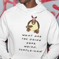 What Are You Doing Here Weird Turtle-Man Quote Hoodie Unique Gifts