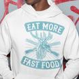 Eat More Fast Food Lustiger Hirsch Jagd Papa Witz Raglan Kapuzenpullover Lustige Geschenke