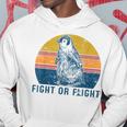Fight Or Flight Vintage Penguin Pun Fight Or Flight Meme Hoodie Funny Gifts