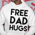 Free Dad Hugs Gay Bisexual Binary Support Black Font Hoodie Unique Gifts