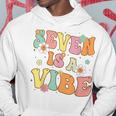 Groovy 7Th Birthday Seven Is A Vibe 7 Year Old Girls Boys Hoodie Unique Gifts