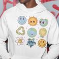 Groovy Earth Planet Hippie Smile Face Happy Earth Day 2024 Hoodie Unique Gifts