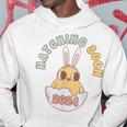 Groovy Hatching Soon Pregnancy Easter Pregnancy Announcement Hoodie Funny Gifts