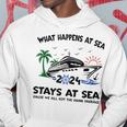 What Happens At Sea Stays At Sea 2024 Family Cruise Ship Hoodie Funny Gifts