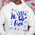 Hi Five Boy 5 Years Old Blue Fête D'anniversaire De Famille Sweat à capuche Cadeaux drôles