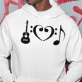 I Love Music Using Acoustic Guitar Bass Clefs Note Hoodie Unique Gifts