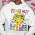 Peace Out Kindergarten Hippie Smile Face Last Day Of School Hoodie Unique Gifts