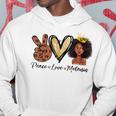 Peace Love Melanin Sugar Afro Black Brown Girls Pride Hoodie Personalized Gifts
