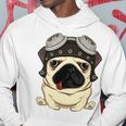 Pug Dog Wearing Steampunk Aviator Helmet Hoodie Unique Gifts