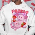 Retro Strawberry Milk Anime Kawaii Axolotl Strawberry Milk Pink Hoodie Lustige Geschenke