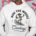 Ride The Waves Cowboy Beach Cowboy Skeleton Hoodie Unique Gifts