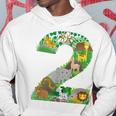 Safari Jungle Zoo Animals Second Birthday Number 2 Hoodie Unique Gifts