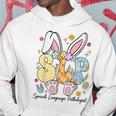 Speech Language Pathologist Bunny Bunnies Happy Easter Slp Hoodie Unique Gifts