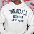 Tonawanda New York Ny Vintage Sports Navy Print Hoodie Unique Gifts