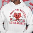 Valentines Day I Teach The Sweetest Little Hearts Teachers Hoodie Funny Gifts