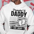 Vatertag Erstes Mal Papa 2024 Promoted To Daddy Est 2024 Raglan Kapuzenpullover Lustige Geschenke