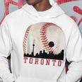 Vintage Toronto Cityscape Travel Theme With Baseball Graphic Hoodie Unique Gifts