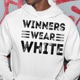 Winners Wear White Color Team Spirit Game War Camp Crew Hoodie Unique Gifts