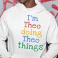 Youth I'm Theo Doing Theo Things Cute Personalised Hoodie Funny Gifts