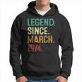 50 Years Old Legend Since March 1974 50Th Birthday Hoodie