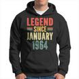 60Th Birthday Legend Since January 1964 60 Years Old Vintage Hoodie