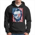 Abe Lincoln Beard Sunglasses & American Flag 4Th Of July Hoodie