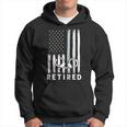 American Flag Thin Silver Line Retired Correction Officer Hoodie