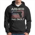 Armed And Dadly Fathers Day Gun Owner Dad On Back Hoodie