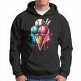 Baseball Ice Cream Watercolor Sports Lover Ice Cream Cone Hoodie
