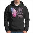 Blessed By God Loved By Jesus Pink Butterfly Hoodie