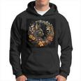 Celestial Cat Astrology Crescent Moon Flowers Graphic Hoodie