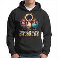 Chicken With Sunglasses Watching Total Solar Eclipse 2024 Hoodie