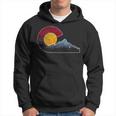 Colorado With Flag Themed Mountain Scene Hoodie