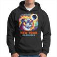 Colorful Bulldog Total Solar Eclipse 2024 New York Hoodie