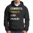 Cowboys Turkey Nap Repeat Thanksgiving Football Hoodie