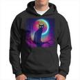 Cute Black Cat Spooky Yellow Purple Full Moon Logo Hoodie