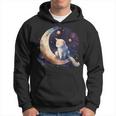 Cute Cat Crescent Moon Phases Purple Star Night Kawaii Cat Hoodie