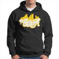 Cute Pittsburgh Skyline Black And Yellow Lettering Hoodie