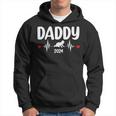 Daddy 2024 Heartbeat 1St Time Pregnancy Announcement Dad Hoodie