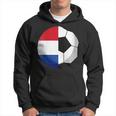 Damen Niederlande Flagge Niederländischer Papa Fußballtorwart Mit-Ausschnitt Kapuzenpullover