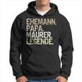 Ehemann Papa Maurer Legende Lustiger Maurermeister Spruch Kapuzenpullover