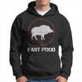 Fast Food Wildschweinjagd Lustige Tierwelt Jäger Papa Kapuzenpullover