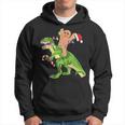 Gingerbread Man Riding DinosaurRex Christmas Boys Men Hoodie