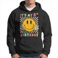 Groovy Hippie Smile Face It's My 8Th Birthday Happy 8 Year Hoodie