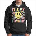 Groovy It's My Birthday Retro Smile Face Bday Party Hippie Hoodie