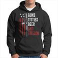 Guns Titties Beer & Freedom Guns Drinking On Back Hoodie